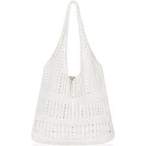 Women's Snow White‌ Shoulder Shopping Handbag Casual Travel Totes Fold Able Bags